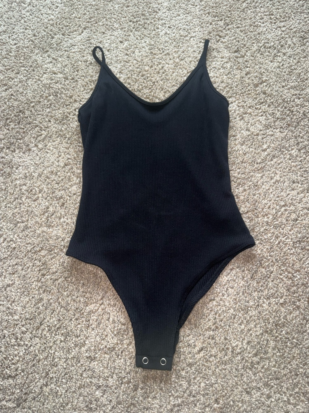 American Eagle - Ribbed Spaghetti Strap Bodysuit - Medium, Black (NWOT)